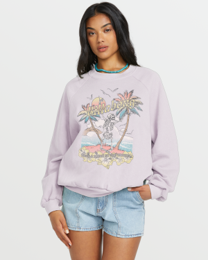 The Waves Crew Sweatshirt  - Amethyst Smoke